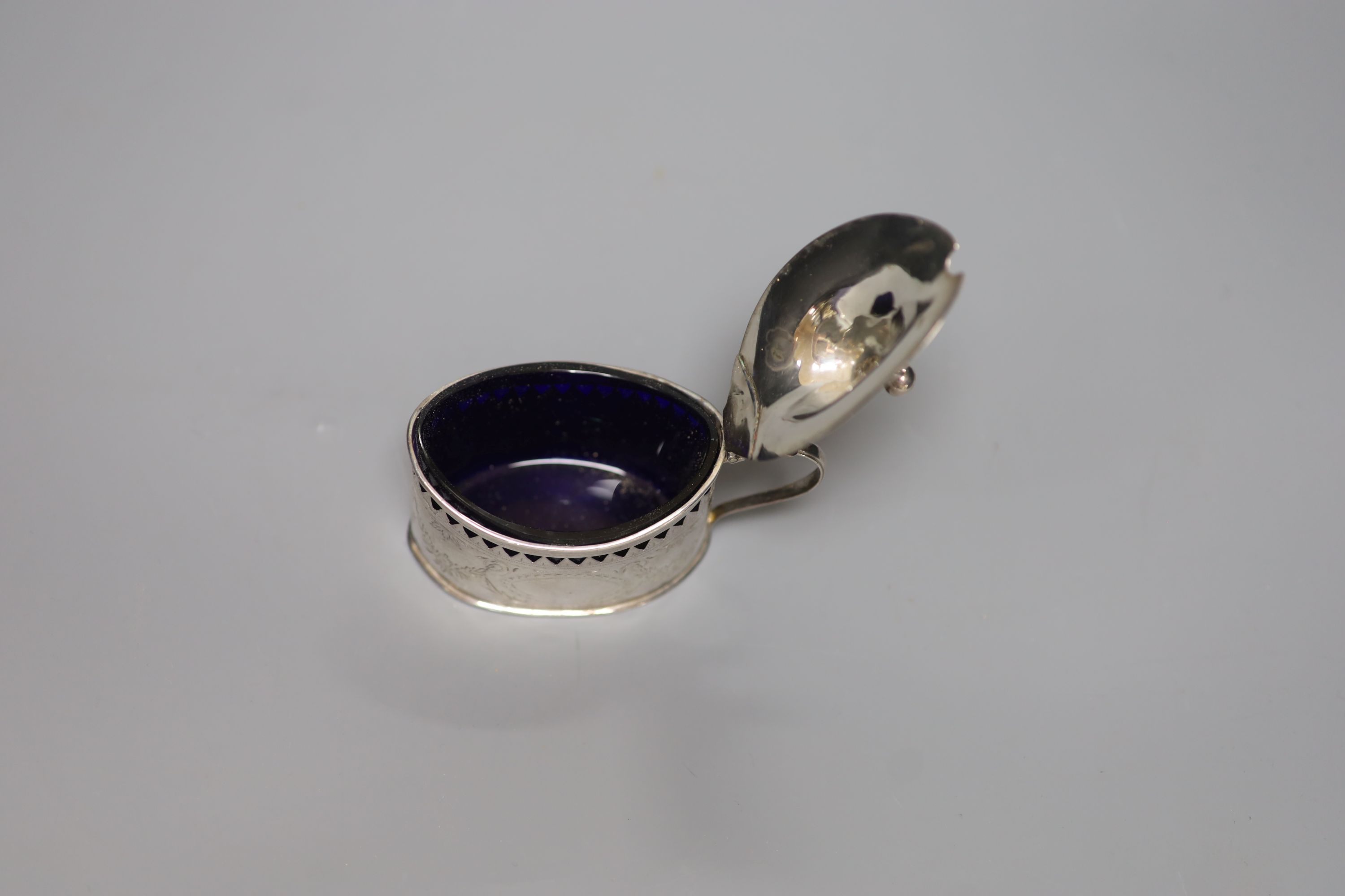 A George III pierced oval mustard, London, 1790, (a.f.).